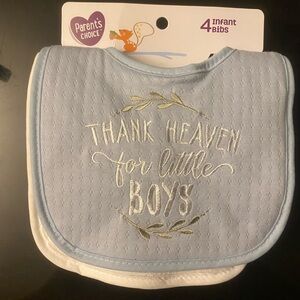 Four new baby boy bibs.